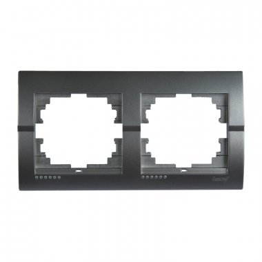 Фотография товара 'Lezard 702-2900-147 DERIY Рамка 2-ая горизонтальная темно-серый металлик'