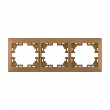 Фотография товара 'Lezard 703-3126-148 RAIN Рамка 3-ая гориз. с вст. цв. бронза матовый + золото'