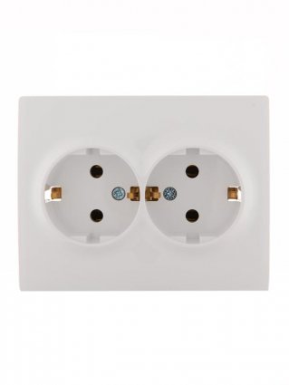 Фотография товара 'Lezard KARINA Розетка двойная с заземлением керамика, 707-0200-127'