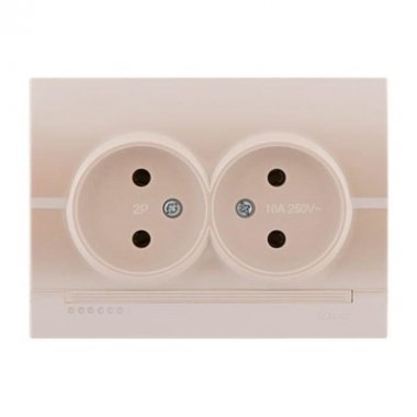 Фотография товара 'Lezard DERIY Розетка двойная без заземления, 702-3030-128B'