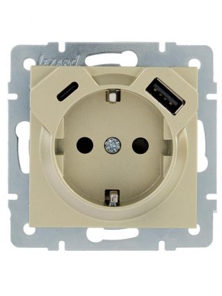 Фотография товара 'Lezard 742-3788-181TC VESNA Розетка с/з TC+USB разъём'