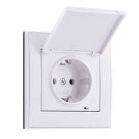 Фотография товара 'Lezard RAIN Розетка с заземлением с крышкой керамика, 703-0202-123'