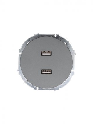 Фотография товара 'Lezard 743-7488-192 OSEN Розетка 2-ая USB разъем серый матовый'