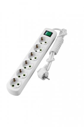 Фотография товара 'Lezard LETITIA Удлинитель с заземлением 6 входа 2 метра с выключателем, 721-0602-602'