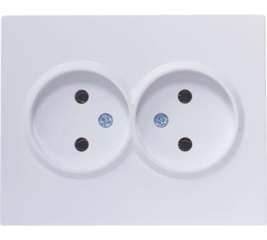Фотография товара 'Lezard VESNA Розетка двойная без заземления ПБТ, 742-0200-128B'