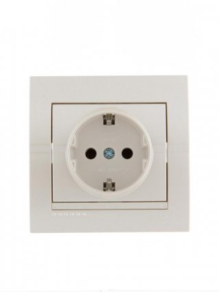 Фотография товара 'Lezard DERIY Розетка с заземлением керамика, 702-3030-122'