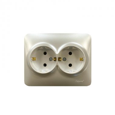 Фотография товара 'Lezard KARINA LIFE Розетка двойная с заземлением ПБТ, 708-3000-127B'