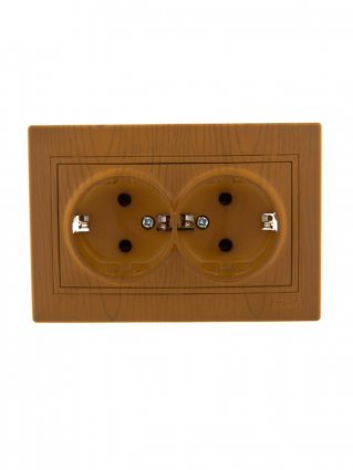 Фотография товара 'Lezard MIRA Розетка двойная с заземлением керамика, 701-0701-127'