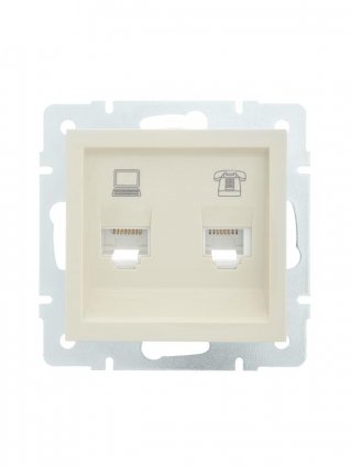Фотография товара 'Lezard VESNA Розетка компьютер+телефон, 742-0388-143'