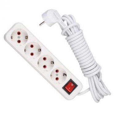 Фотография товара 'Lezard LILA Удлинитель с заземлением 4 входа 5 метров с выключателем, 720-0405-402'