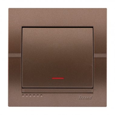 Фотография товара 'Lezard 702-3131-111 DERIY Выключатель с подсветкой светло-коричневый металлик'