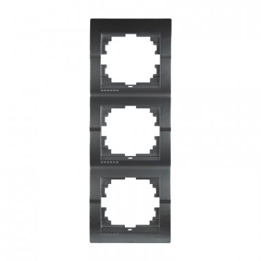 Фотография товара 'Lezard 702-2900-153 DERIY Рамка 3-ая вертикальная темно-серый металлик'