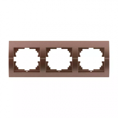 Фотография товара 'Lezard 702-3100-148 DERIY Рамка 3-ая горизонтальная светло-коричневая металлик'