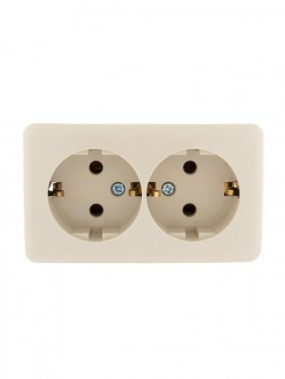 Фотография товара 'Lezard VIOLA Розетка двойная с заземлением закрытый корпус керамика, 751-0300-127'