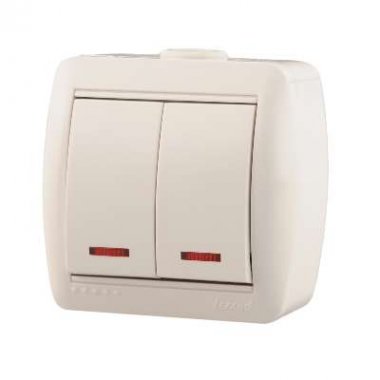 Фотография товара 'Lezard NATA Выключатель двойной с подсветкой, 710-0200-112'