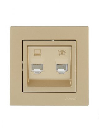 Фотография товара 'Lezard 742-3688-143 VESNA Розетка компьютер+телефон'