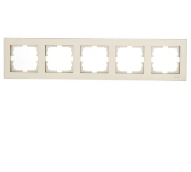 Фотография товара 'Lezard 703-0326-150 RAIN Рамка 5-ая гориз. с вст. цв. бежевый + золото'