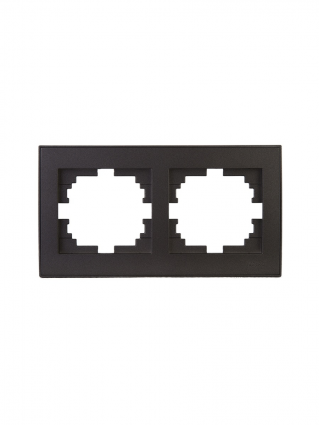 Фотография товара 'Lezard 703-4125-147 RAIN Рамка 2-ая гориз. с вст. цв. черный графит матовый + хром'