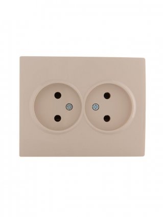 Фотография товара 'Lezard KARINA Розетка двойная без заземления керамика, 707-0300-128'