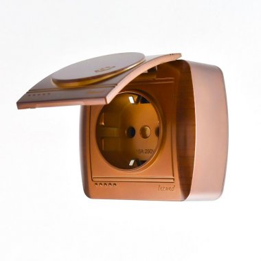 Фотография товара 'Lezard DEMET Розетка с заземлением с крышкой, 711-0500-123'