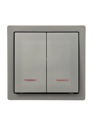 Фотография товара 'Lezard 752-3500-112 LETO Выключатель двойной с подсветкой'