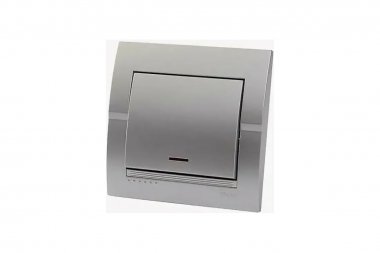 Фотография товара 'Lezard 702-2828-111 DERIY Выключатель с подсветкой серебристый металлик'