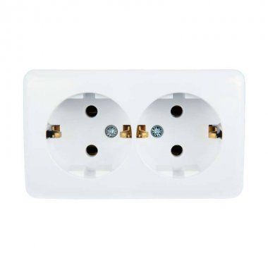 Фотография товара 'Lezard VIOLA Розетка двойная с заземлением закрытый корпус керамика, 751-0200-127'