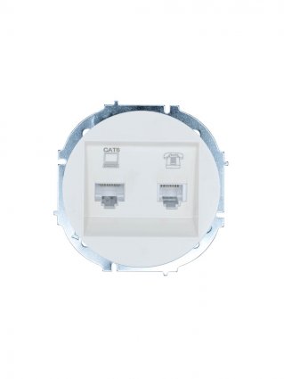 Фотография товара 'Lezard 743-0288-144 OSEN Розетка компьютер+телефон белая с модулем Cat 6'