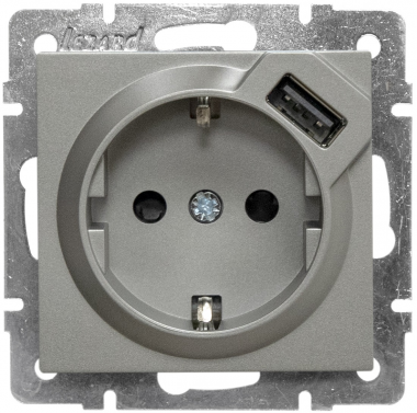 Фотография товара 'Lezard 742-3588-181TC VESNA Розетка с/з TC+USB разъём'