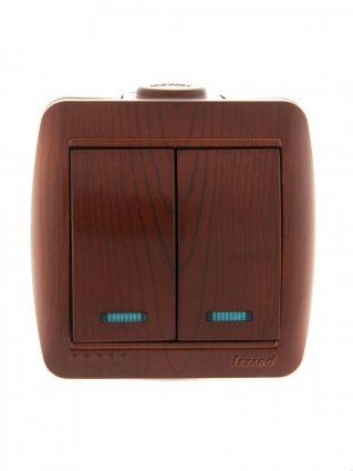 Фотография товара 'Lezard NATA Выключатель двойной с подсветкой, 710-0600-112'