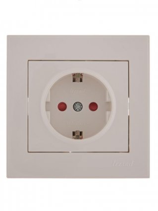 Фотография товара 'Lezard RAIN Розетка с защитой от детей керамика, 703-0202-124'