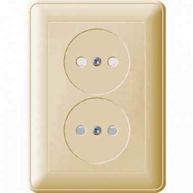 Фотография товара 'Lezard 704-3600-128BQC ZIMA Розетка 2-ая б/з ПБТ золото безвинтовой зажим/клемма'