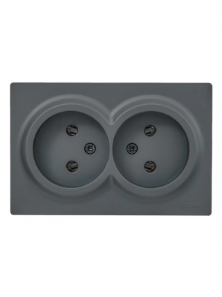 Фотография товара 'Lezard 752-3400-128B LETO Розетка двойная б/з закрытый корпус ПБТ'