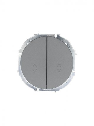 Фотография товара 'Lezard 743-7488-106 OSEN Выключатель проходной двойной серый матовый'