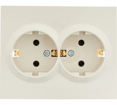 Фотография товара 'Lezard VESNA Розетка двойная с заземлением ПБТ, 742-0300-127B'