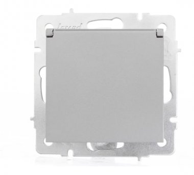 Фотография товара 'Lezard VESNA Розетка с заземлением с крышкой ПБТ, 742-3588-123B'