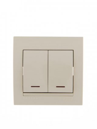 Фотография товара 'Lezard DERIY Выключатель двойной с подсветкой, 702-0303-112'