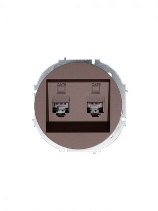 Фотография товара 'Lezard 743-7388-142 OSEN Розетка компьютерная двойная шоколад с модулем Cat 6'