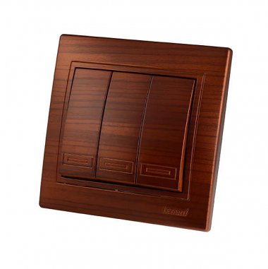 Фотография товара 'Lezard 701-0505-109 MIRA Выключатель тройной махагон'