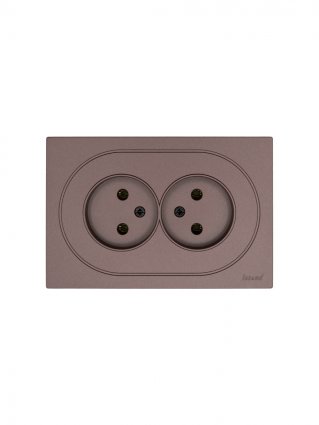 Фотография товара 'Lezard 743-7300-128B OSEN Розетка двойная б/з ПБТ шоколад'