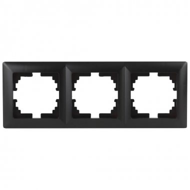 Фотография товара 'Lezard 703-4125-153 RAIN Рамка 3-ая верт. с вст. цв. черный графит матовый + хром'