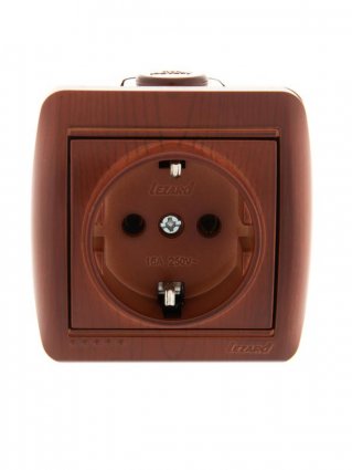 Фотография товара 'Lezard NATA Розетка с заземлением керамика, 710-0600-122'