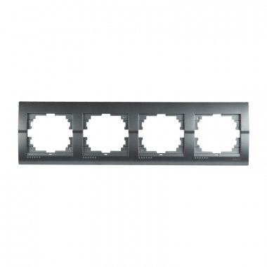 Фотография товара 'Lezard 702-2900-149 DERIY Рамка 4-ая горизонтальная темно-серый металлик'