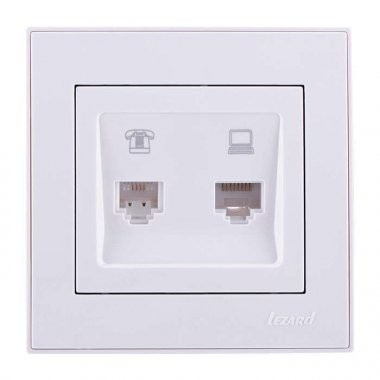 Фотография товара 'Lezard RAIN Розетка компьютерная двойная, 703-0202-141'