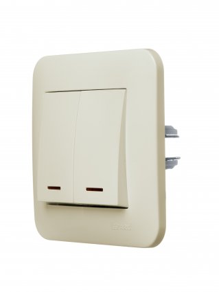 Фотография товара 'Lezard 7081-0303-112 ASTI Выключатель двойной с подсветкой'