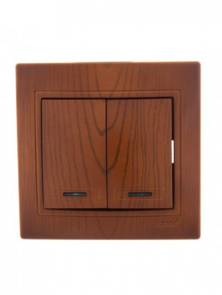 Фотография товара 'Lezard MIRA Выключатель двойной с подсветкой, 701-0801-112'