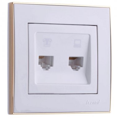 Фотография товара 'Lezard RAIN Розетка компьютер+телефон, 703-0226-143'