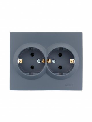 Фотография товара 'Lezard 742-3400-127B VESNA Розетка двойная с/з ПБТ'