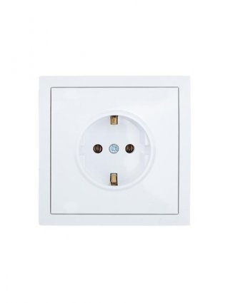 Фотография товара 'Lezard 704-0288-122BQC ZIMA Розетка с/з ПБТ белая безвинтовой зажим/клемма'