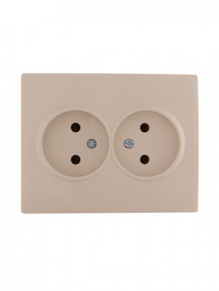 Фотография товара 'Lezard KARINA Розетка двойная без заземления ПБТ, 707-0300-128B'